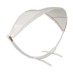 Hngekjestativ med hngekje til 2, grt solsejl og hvidt stel