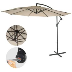 H�ngeparasol �3 meter - �300 cm creme vipbar parasol med krydsfod
