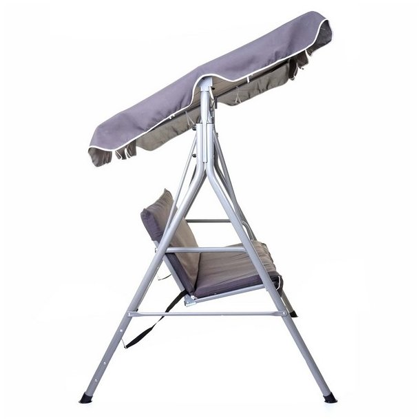 Hngesofa med justerbar solsejl - mrkegr gyngesofa