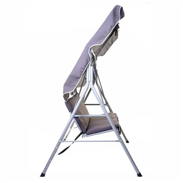 Hngesofa med justerbar solsejl - mrkegr gyngesofa