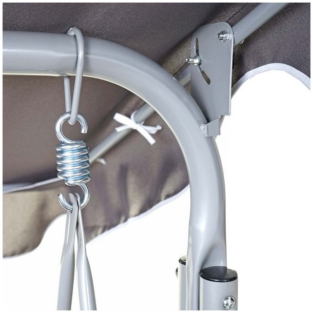 Hngesofa med justerbar solsejl - mrkegr gyngesofa