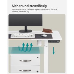 H�ve s�nkebord - elektrisk h�ve s�nke skrivebord - hvid 60x140