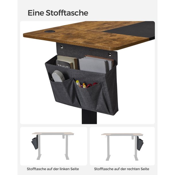 H�ve s�nkebord - elektrisk h�ve s�nke skrivebord - rustik brun 60x140
