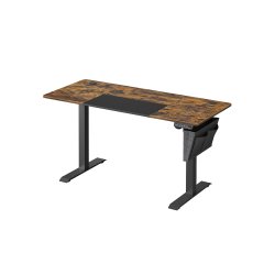 H�ve s�nkebord - elektrisk h�ve s�nke skrivebord - rustik brun 60x140