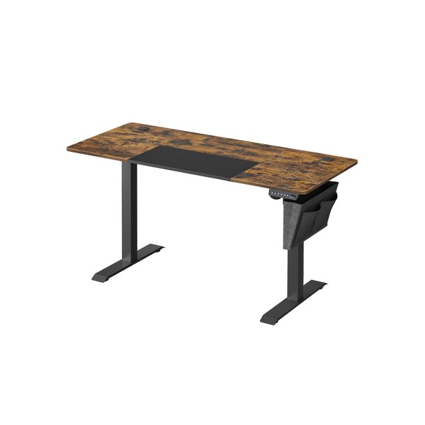 H�ve s�nkebord - elektrisk h�ve s�nke skrivebord - rustik brun 60x140