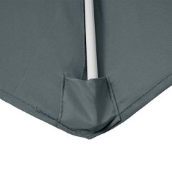 Halvrund parasol med fod - balkonparasol - antracit 270 x 135 cm