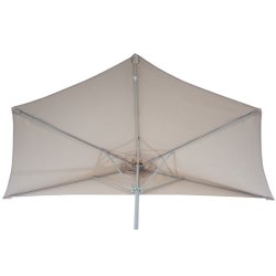 Halvrund parasol med fod - balkonparasol - creme 300 x 145 cm