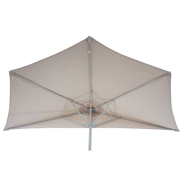 Halvrund parasol med fod - balkonparasol - creme 300 x 145 cm
