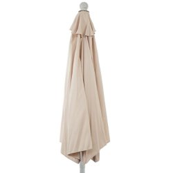 Halvrund parasol med fod - balkonparasol - creme 270 x 135 cm
