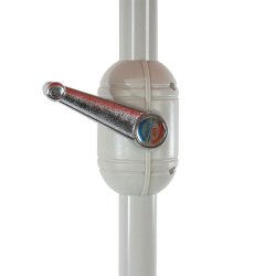 Halvrund parasol med fod - balkonparasol - creme 270 x 135 cm