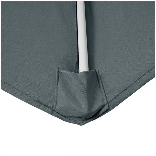 Halvrund parasol med fod - balkonparasol - antracit 300 x 145 cm