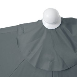 Halvrund parasol med fod - balkonparasol - antracit 300 x 145 cm