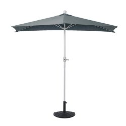 Halvrund parasol med fod - balkonparasol - antracit 270 x 135 cm