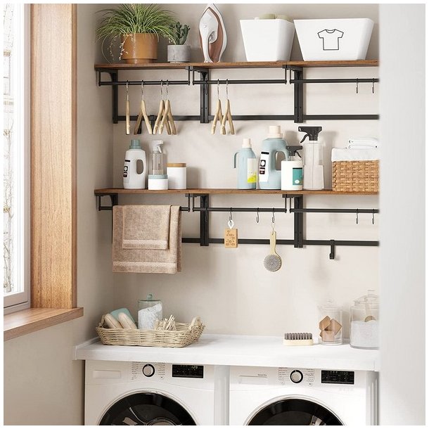 Knager�kke med hattehylde og b�jlestang 40x24x24 cm - rustik brun