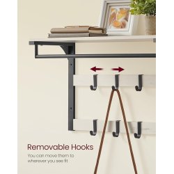 Knager�kke med b�jlestang og hattehylde 65x30 cm - hvid