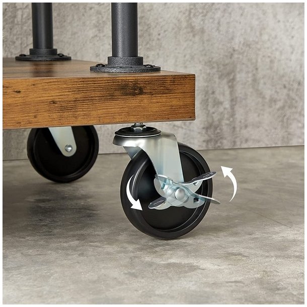 T�jstativ p� hjul - t�jstativ med hylder, skohylde og t�jstang