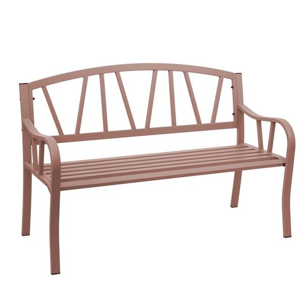 Havebnk - parkbnk og stlbnk i pulverlakeret stl ~ brun