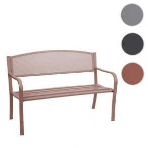 St�lb�nk - parkb�nk og haveb�nk i pulverlakeret st�l ~ brun