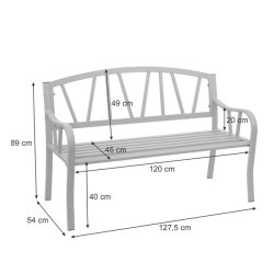 Haveb�nk - parkb�nk og st�lb�nk i pulverlakeret st�l ~ gr�