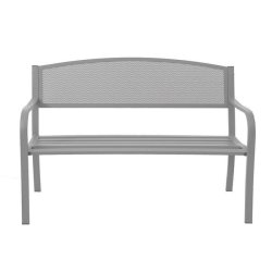 St�lb�nk - parkb�nk og haveb�nk i pulverlakeret st�l ~ gr�