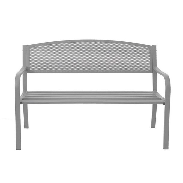 St�lb�nk - parkb�nk og haveb�nk i pulverlakeret st�l ~ gr�