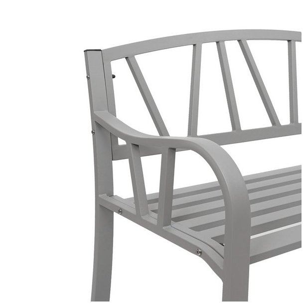 Haveb�nk - parkb�nk og st�lb�nk i pulverlakeret st�l ~ gr�