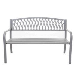 Parkbnk - stlbnk i pulverlakeret stl ~ gr havebnk