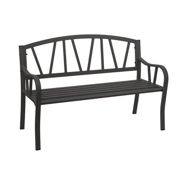 Havebnk - parkbnk og stlbnk i pulverlakeret stl ~ sort