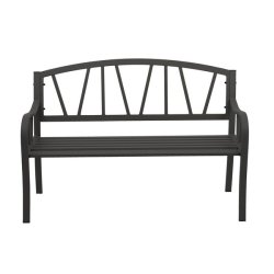 Havebnk - parkbnk og stlbnk i pulverlakeret stl ~ sort