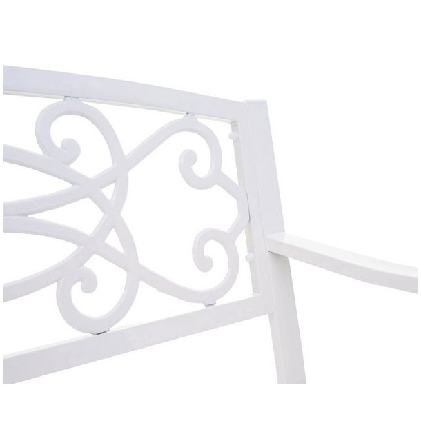 Parkbnk og havebnk - hvid stlbnk i pulverlakeret stl