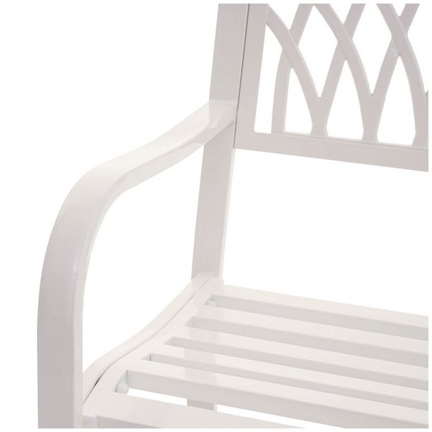 Parkbnk - stlbnk i pulverlakeret stl ~ hvid havebnk