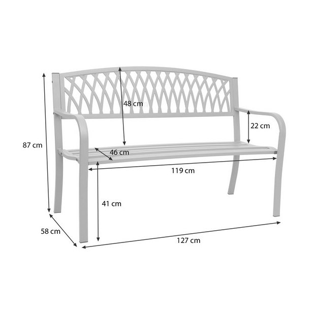 Parkb�nk - st�lb�nk i pulverlakeret st�l ~ vintage bronze haveb�nk