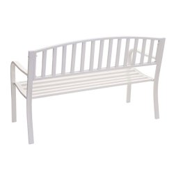 Stlbnk - hvid parkbnk og havebnk i pulverlakeret stl