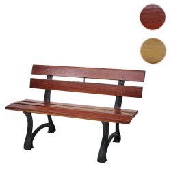 Havebnk - 2 personers brun parkbnk og trbnk p 125 cm