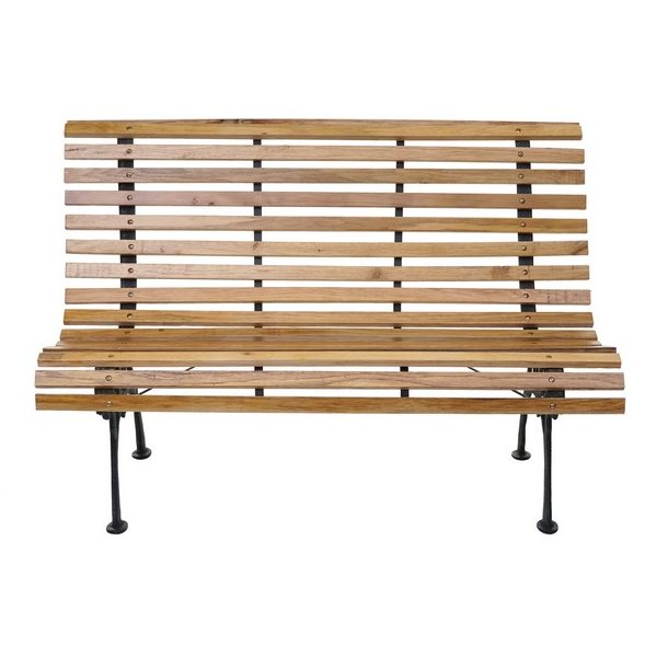 Parkbnk og havebnk - 2 personers lysebrun trbnk p 122 cm