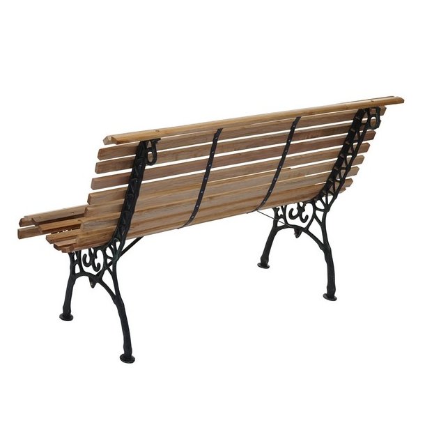 Parkbnk og havebnk - 2 personers lysebrun trbnk p 122 cm