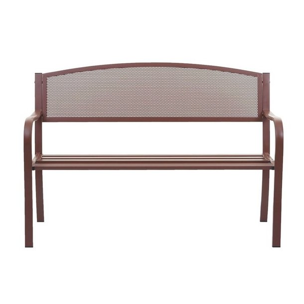 St�lb�nk - parkb�nk og haveb�nk i pulverlakeret st�l ~ brun