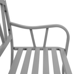 Haveb�nk - parkb�nk og st�lb�nk i pulverlakeret st�l ~ gr�