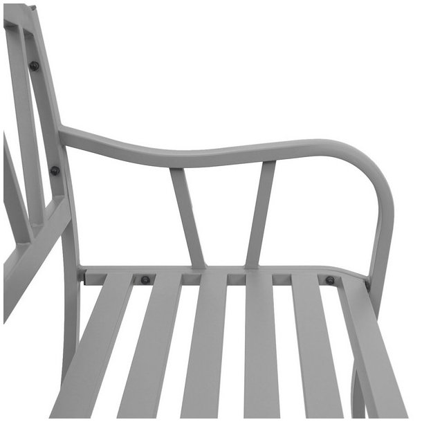 Haveb�nk - parkb�nk og st�lb�nk i pulverlakeret st�l ~ gr�