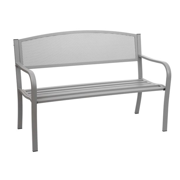 St�lb�nk - parkb�nk og haveb�nk i pulverlakeret st�l ~ gr�