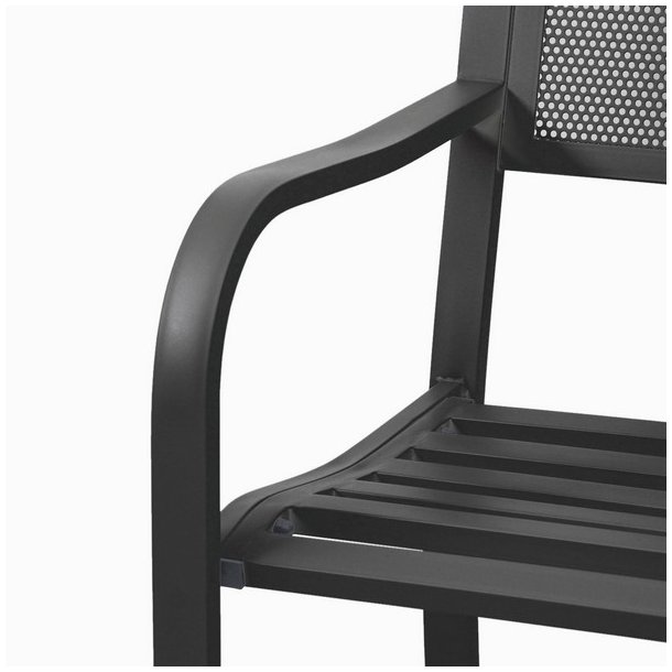 St�lb�nk - parkb�nk og haveb�nk i pulverlakeret st�l ~ sort