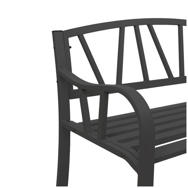 Havebnk - parkbnk og stlbnk i pulverlakeret stl ~ sort