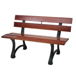 Havebnk - 2 personers brun parkbnk og trbnk p 125 cm