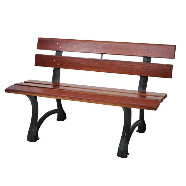 Havebnk - 2 personers brun parkbnk og trbnk p 125 cm