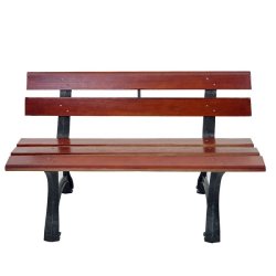 Havebnk - 2 personers brun parkbnk og trbnk p 125 cm