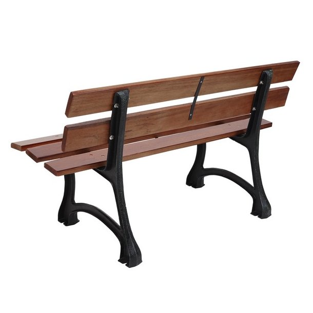 Havebnk - 2 personers brun parkbnk og trbnk p 125 cm
