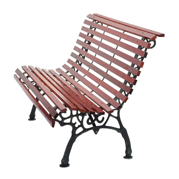 Parkb�nk og haveb�nk - 2 personers brun tr�b�nk p� 122 cm