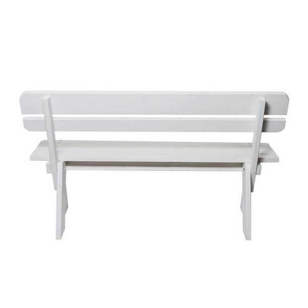 Have bnk - parkbnk og havebnk - trbnk p 148 cm - hvid