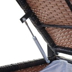 Haveb�nk og hyndeboks - brun polyrattan med creme hynde