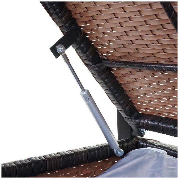 Haveb�nk og hyndeboks - brun polyrattan med gr�n hynde